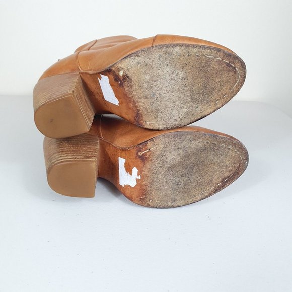 RAG & BONE Ankle Boots Leather Tan Brown Block Heel EU 36 US 6 Newbury - Picture 8 of 10